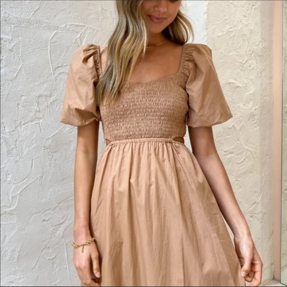 Faithfull The Brand Hazelnut Midi Maxi Dress - Picture 4 of 6